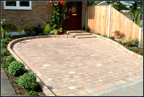 Driveway with raised kirb edge