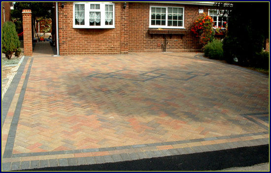 Autumn mix block paving