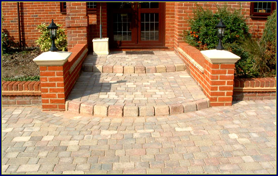 entrance step and brickwork